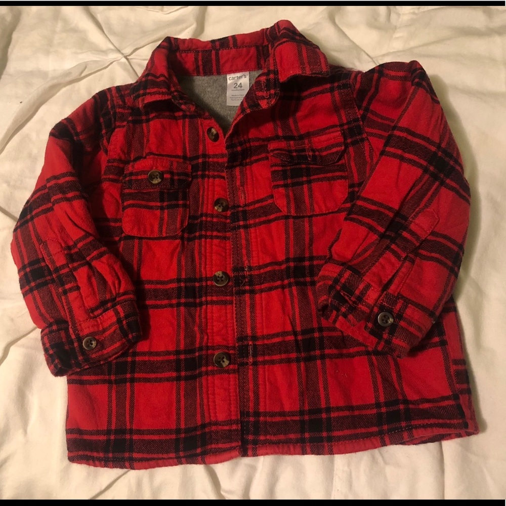 Fleece lined plaid flannel